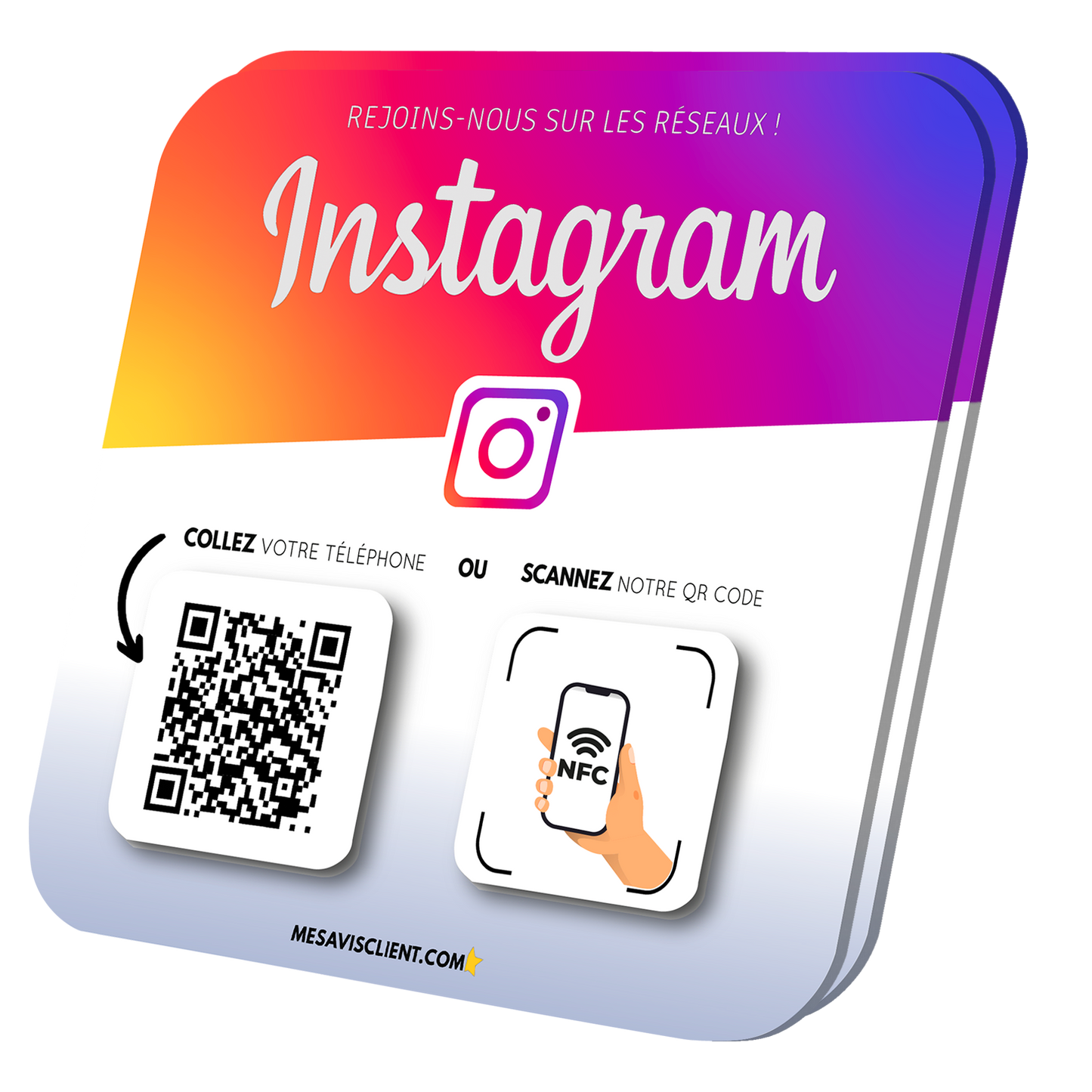 5 Plaques NFC PRO - Instagram