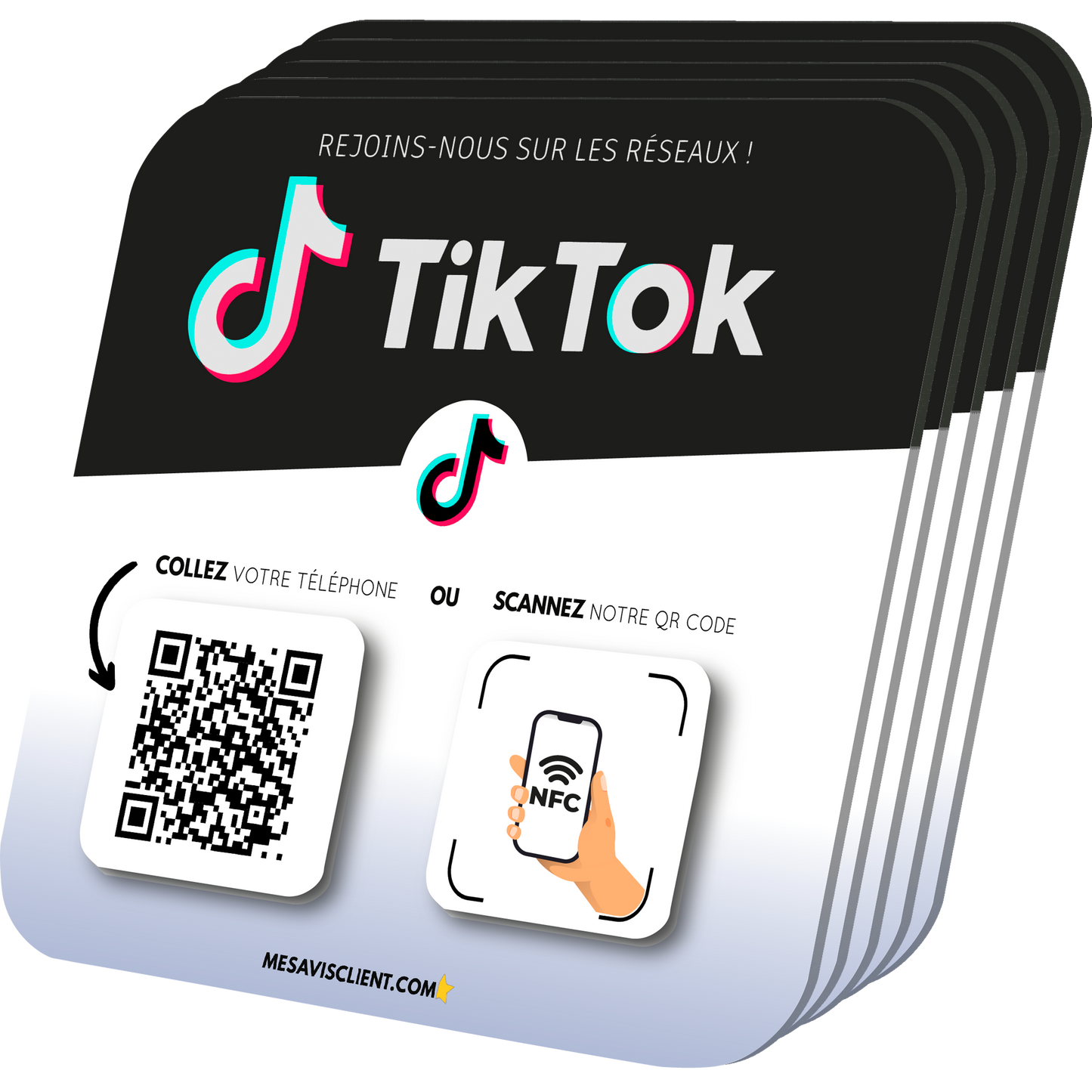5 Plaques NFC PRO - Tiktok