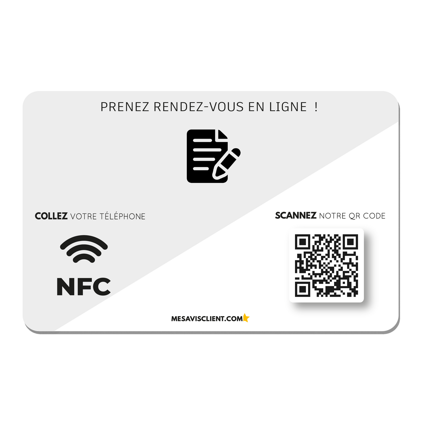 1 Carte NFC - Prise de rendez-vous