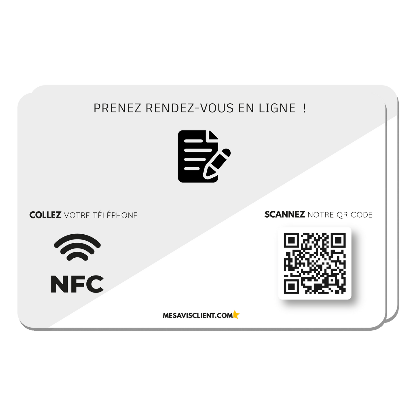 2 Cartes NFC - Prise de rendez-vous