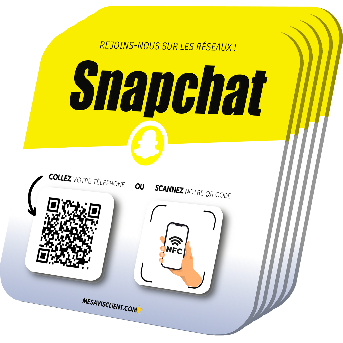 5 Plaques NFC PRO - Snapchat